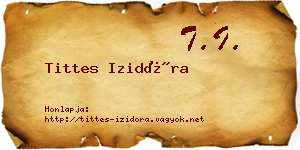 Tittes Izidóra névjegykártya